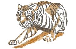 tiger detailed machine embroidery - Stalking Tiger perfect for reusable tote bags