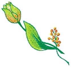quick stitch spring tulip machine embroidery pattern - Tulip Stem for patchwork quilt blocks