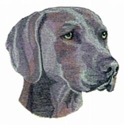 detailed puppy dog machine embroidery pattern - Weimaraner for reusable tote bags