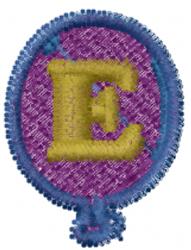 Balloon Font E - 4x4 font quick stitch embroidery design for Elegant Invitations