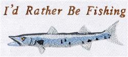 beginner-friendly barracuda machine embroidery pattern - Barracuda for Fishing Shirts