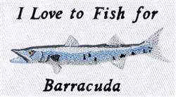 barracuda detailed machine embroidery - Barracuda perfect for Fishing Tackle Boxes