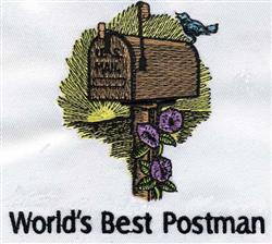 bird detailed machine digital embroidery - Bird Postman perfect for kitchen tea towels