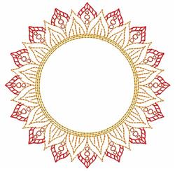 Bloom Frame - 5x7 frame beginner-friendly machine embroidery design for Table Runner