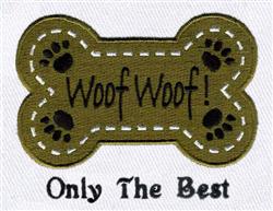 Bone with Paws - 4x4 puppy dog detailed machine embroidery design for cute baby onesies