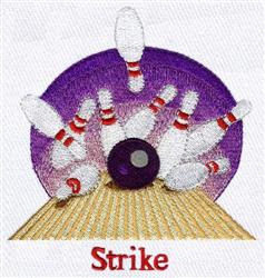 strike detailed machine digital embroidery - Bowling Strike perfect for kitchen aprons