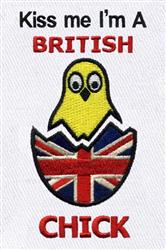 detailed bird machine embroidery pattern - British Chick perfect for reusable tote bags