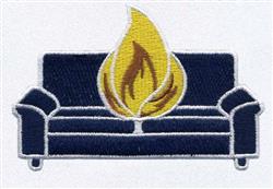 couch detailed machine embroidery - Burning Couch perfect for patchwork quilt blocks