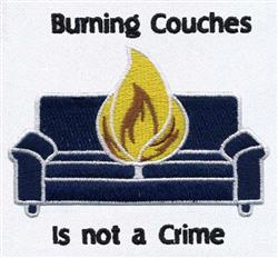 detailed couch machine embroidery pattern - Burning Couch perfect for Novelty Pillows