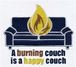 couch detailed machine embroidery - Burning Couch perfect for kitchen tea towels