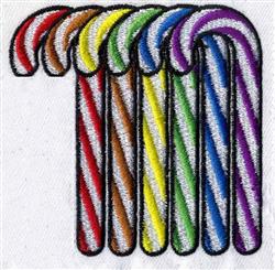 cane detailed machine digital embroidery - Candy Canes perfect for Seasonal Apparel