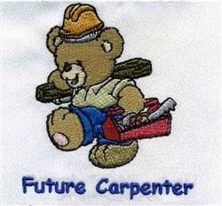 bear beginner-friendly machine embroidery - Carpenter Builder Bear for Pillow Cases