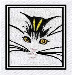 kitten detailed machine embroidery - Cat Face perfect for patchwork quilt blocks