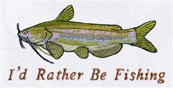 Catfish - 5x7 catfish detailed machine embroidery design perfect for Fishing Hats
