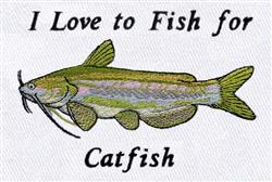 detailed catfish machine embroidery pattern - Catfish perfect for reusable tote bags