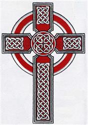 detailed cross machine embroidery pattern - Celtic Cross for decorative pillow covers