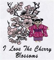 detailed easter blossom machine embroidery pattern - Cherry Blossoms for Tablecloths