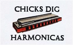 harmonica detailed machine embroidery - Chicks Dig Harmonicas for decorative pillow covers