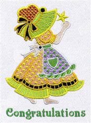 Child - 5x7 child detailed machine embroidery design perfect for reusable tote bags