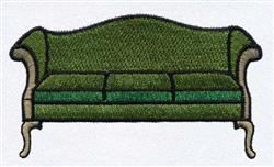 beginner-friendly couch machine embroidery pattern - Colonial Couch for Pillow Cases