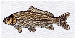 carp detailed machine embroidery - Common Carp perfect for decorative pillow covers