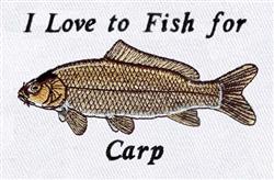 detailed carp machine embroidery pattern - Common Carp perfect for reusable tote bags