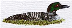 Common Loon - 5x7 bird beginner-friendly embroidery design for patchwork quilt blocks