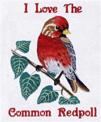 Common Redpoll - 5x7 bird detailed machine embroidery design perfect for Jackets