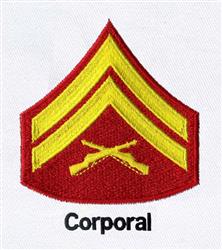 detailed rank machine embroidery pattern - Corporal Rank for Sports Team Apparel