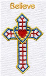 detailed cross machine embroidery pattern - Cross perfect for festive table runners