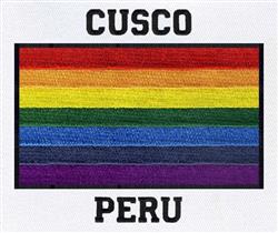 detailed easter flag machine embroidery pattern - Cusco, Peru Flag for reusable tote bags