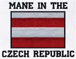 Bold text 'MADE IN THE CZECH REPUBLIC' framed by red, white, and blue Czech flag design on a white background.