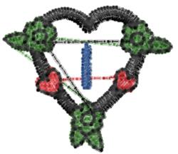 quick stitch valentine heart machine embroidery pattern - Dark Heart I for decorative pillow covers