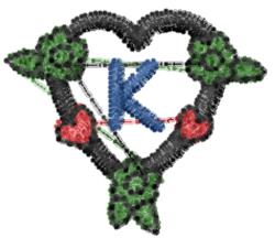 heart quick stitch machine embroidery - Dark Heart K for decorative pillow covers
