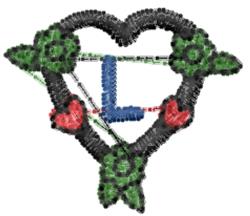 quick stitch valentine heart machine embroidery pattern - Dark Heart L for decorative pillow covers