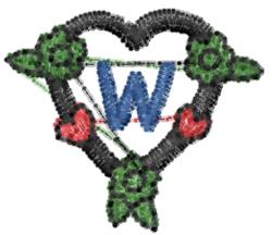 heart quick stitch machine embroidery - Dark Heart W for decorative pillow covers