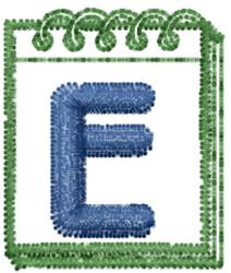 Day Planner Font E - 4x4 font quick stitch embroidery design for reusable tote bags