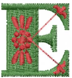 Decorative Font E - 4x4 font quick stitch embroidery design for patchwork quilt blocks