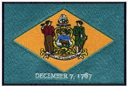 flag detailed machine embroidery - Delaware Flag perfect for decorative wall hangings