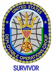 Deployable Operations Survivor - 5x7 star detailed embroidery design for Jackets