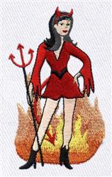 Devil Girl - 5x7 girl detailed machine embroidery design for Costume Accessories