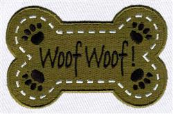 puppy dog detailed machine embroidery - Dog Bone perfect for patchwork quilt blocks
