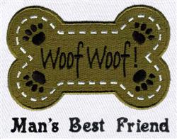 detailed puppy dog machine embroidery pattern - Dog Bone perfect for reusable tote bags