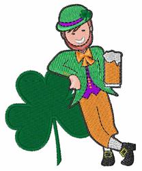 Drinking Leprechaun - 4x4 leaf detailed machine embroidery design for Party Decor