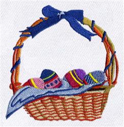 detailed easter Easter eggs machine embroidery pattern - Easter Basket for patchwork quilt blocks