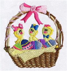 bird detailed machine digital embroidery - Easter Basket perfect for reusable tote bags