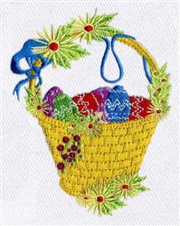 Easter Basket - 5x7 basket detailed machine embroidery design for kitchen tea towels