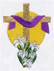 detailed easter cross machine embroidery pattern - Easter Cross for decorative pillow covers
