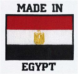 Egyptian flag featuring horizontal red, white, and black stripes with a golden eagle, displaying 'MADE IN' and 'EGYPT'.