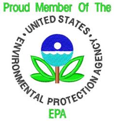 Environmental Protection Agency emblem with a blue globe, water, and green leaves, vibrant colors perfect for patches.